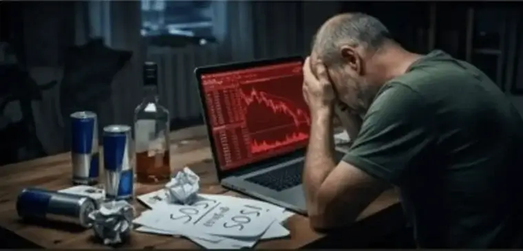 Trader sitting at screens after a big loss — revenge trading psychology help