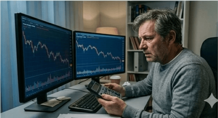 Trader staring at screens in emotional spiral — the psychology behind overtrading and what actually stops it